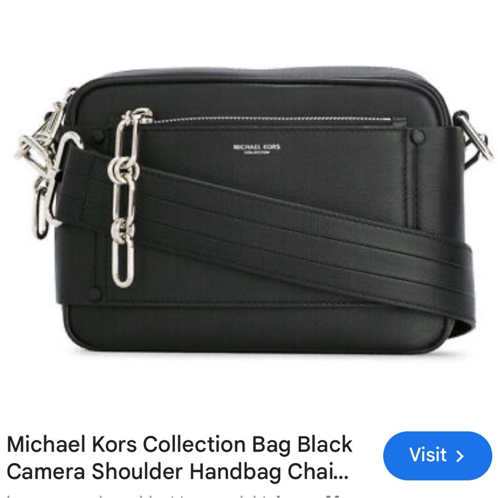 Michael Kors Collection Bag Black Camera Shoulder Handbag Chain Leather Women’s